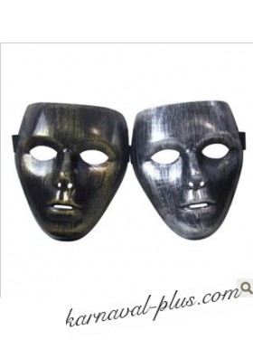 Карнавальная маска- Лицо потертое бронза/серебро 